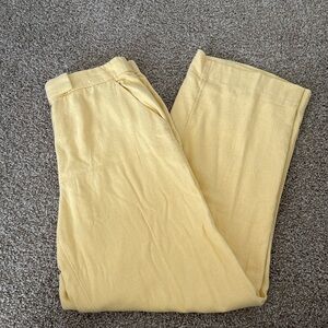 New W/O Tags Linen Blend Straight Pants by A&F Sz 28R in Sunny Yellow